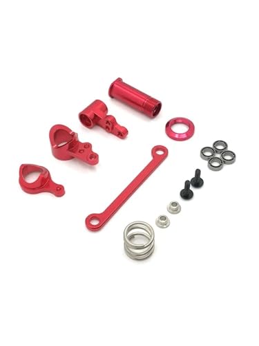 DAIHAOEE for Wltoys 144001 144002 144010 124007 124016 124018 124019 Metall Lenkung Komponenten Lenkung Montage RC Auto Upgrades Teile(Rood) von DAIHAOEE