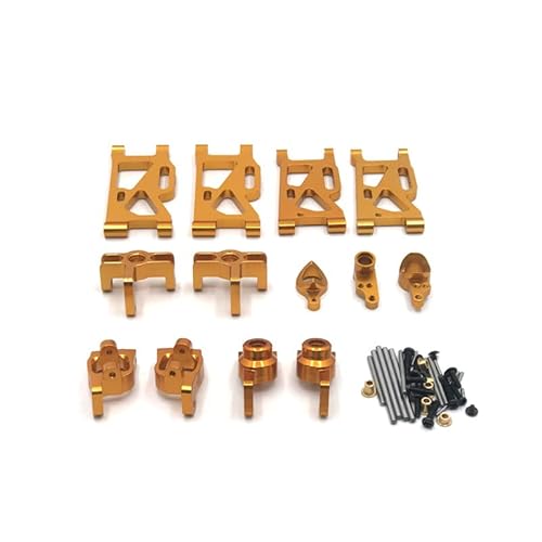 DAIHAOEE for Wltoys 144010 144001 02 124017-16-18 124019 RC Auto Metall Upgrade Zubehör(Gold Six Piece Set) von DAIHAOEE