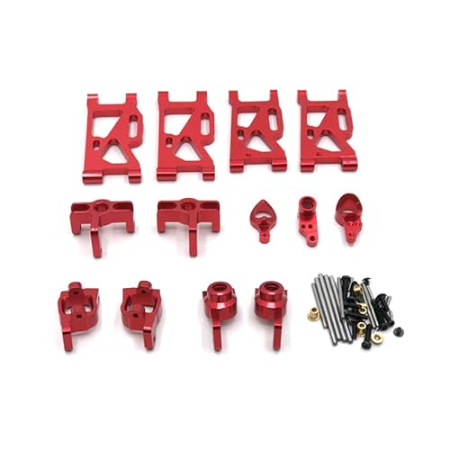 DAIHAOEE for Wltoys 144010 144001 02 124017-16-18 124019 RC Auto Metall Upgrade Zubehör(Red six Piece Set) von DAIHAOEE