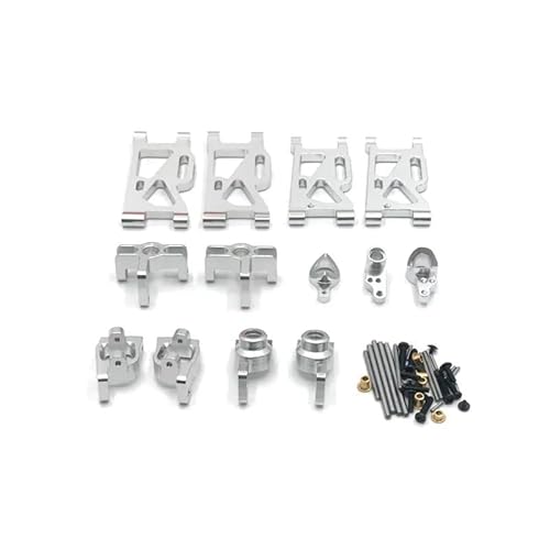 DAIHAOEE for Wltoys 144010 144001 02 124017-16-18 124019 RC Auto Metall Upgrade Zubehör(Silver six-Piece Set) von DAIHAOEE