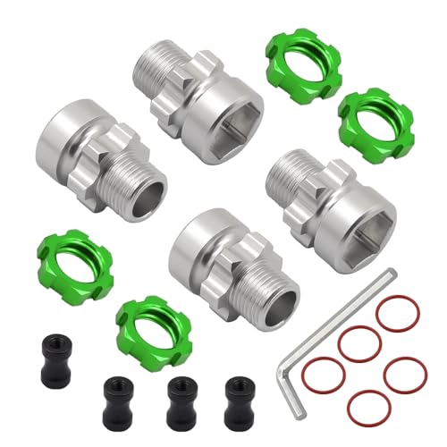 Metall Spline Rad Hex Nabe Adapter 12mm auf 17mm for Traxxas 1/10 for Slash 2WD 4X4 for Rustler for Stampede 2WD 4X4 RC Auto Upgrade Teile(Green) von DAIHAOEE