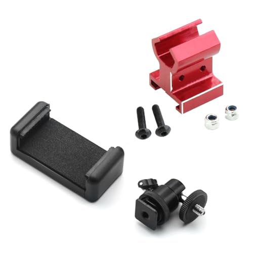 Metall for TQi Sender Telefon Halterung for TRAXXAS TRX4 TRX6 E-Revo Slash RUSTLER T-Maxx E-maxx RC Auto Upgrade Teile(Rood) von DAIHAOEE