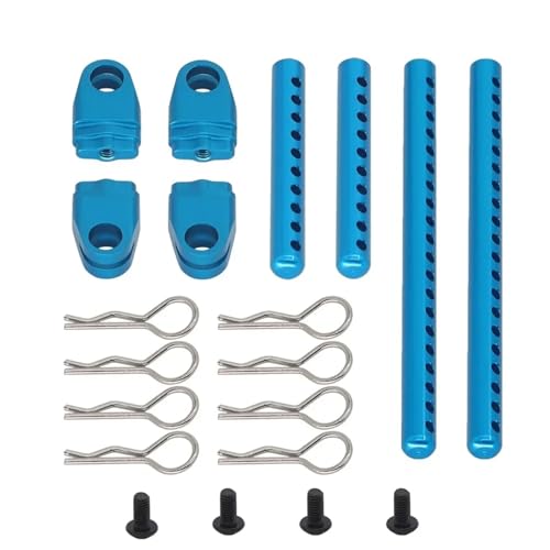 Metallmontierte Karosseriepfostenhalterungen Autoschale mit R-Clips Befestigungssäulenteilmodell for RC Tamiya TT02 TT-02 Upgrade-Teile(Blauw) von DAIHAOEE