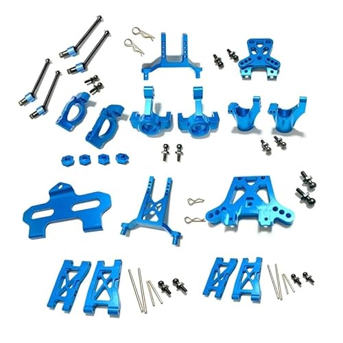 Neues Metall-Upgrade-Teileset, Nachlaufblöcke, Lenkblöcke, Querlenker for Traxxas, for Latrax, for Teton 1/18 RC-Autoteile, Zubehör(Blauw) von DAIHAOEE