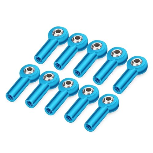 Pleuel Spurstange Kugelgelenk CW M3/M4 Metall Kugelgelenk for Axial SCX10 II D90 D110 for Tamiya CC01 1/10 Rc Auto Teile(M3 Blue 10PCS) von DAIHAOEE