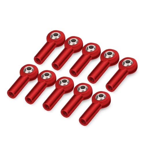 Pleuel Spurstange Kugelgelenk CW M3/M4 Metall Kugelgelenk for Axial SCX10 II D90 D110 for Tamiya CC01 1/10 Rc Auto Teile(M4 red 10PCS) von DAIHAOEE