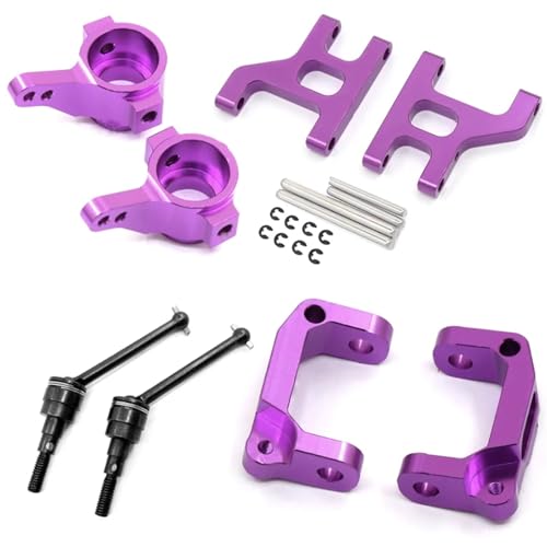 RC Cars Teile Vorderer C-Hub-Träger (L/R) Untere Aufhängungsarme Knuckle Arm Pfosten Universal Driven Dogbone for 1/10 for Tamiya CC01(Lavender) von DAIHAOEE