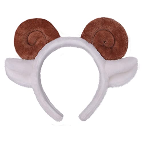 DAISHIAO Cosplay Pelztier Ziegenhörner Haarreifen Schaf-Stirnband Cosplay Cartoon Kopfschmuck für Halloween Party Dekoration von DAISHIAO