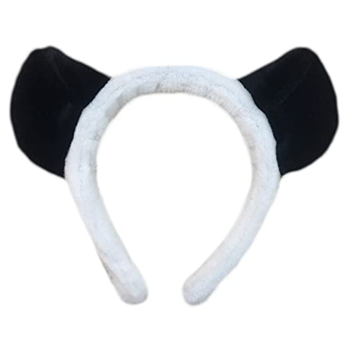 DAISHIAO Niedlicher Plüsch-Haarreifen mit Panda-Ohren, Kopfbedeckung, flauschiges Stirnband, niedlicher Kopfschmuck, Anime-Kostüm, Cosplay-Zubehör von DAISHIAO