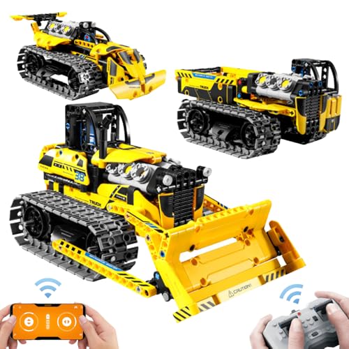 DAJASD 3 IN 1 Ferngesteuert Technik Bauspielzeug Set, 430 Stück RC Bagger Roboter Baustelle App & Fernsteuerung, Technic STEM Bausätze Spielzeug Geschenke für Kinder Jungen ab 6 7 8 9 10 11 12+ Jahren von DAJASD