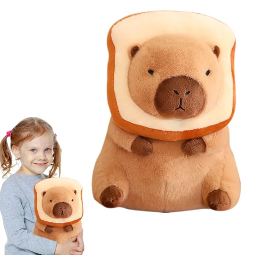 DAJASD Capybara Kuscheltier, 30CM Niedliche Capybara Plüschtier mit Tragbarem Toast Kopfschmuck, Super Weiche Capybara Plush Toy, Niedlichen Capybara Plushies als Geschenk für Kinder von DAJASD