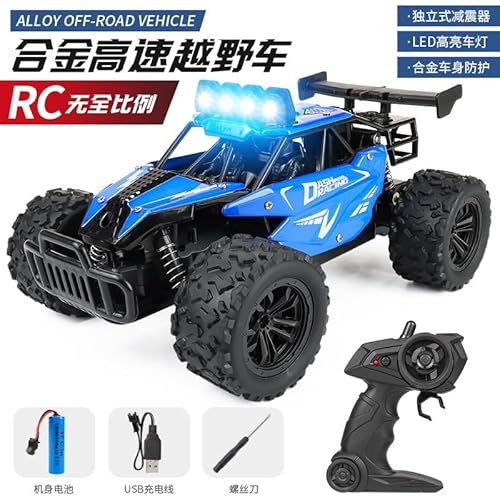 DAJASD Ferngesteuertes Auto 1:16, 2,4GHz Legierung+ABS RC Auto Offroad mit 2 Batterien, 2WD 20+ km/h Monstertruck Ferngesteuert für Kinder ab 3 Jahre - Blau DAJASD Ferngesteuertes Auto 1:16, 2,4GHz Legierung+ABS RC Auto Offroad mit 2 Batterien, 2WD 20+ km/h Monstertruck Ferngesteuert für Kinder ab 3 Jahre - Blau von DAJASD