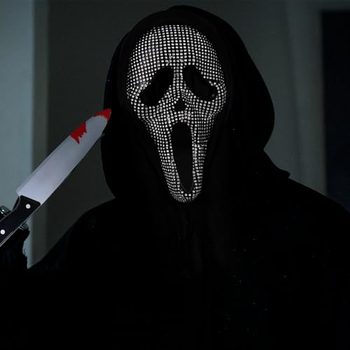 DAJASD Ghostface Maske, Geist Scream Maske, Gruselige Schrei Maske, Ghost Face Mask, Halloween Scary Movie Maske, Geist Maske, Halloween Gruselige Masken Für Karneval Fasching Halloween von DAJASD