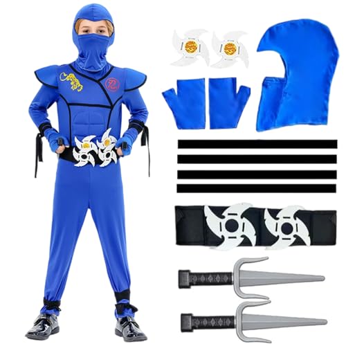 DAJASD Ninja-Kostüm Kinder, 13PCS Kinderkostüm Ninja Set, Kinderkostüm Set, Kinder Kostüm für Halloween, Karneval Party, Cosplay, Geeignet für Kinder von 10-13 Jahren DAJASD Ninja-Kostüm Kinder, 13PCS Kinderkostüm Ninja Set, Kinderkostüm Set, Kinder Kostüm für Halloween, Karneval Party, Cosplay, Geeignet für Kinder von 10-13 Jahren von DAJASD