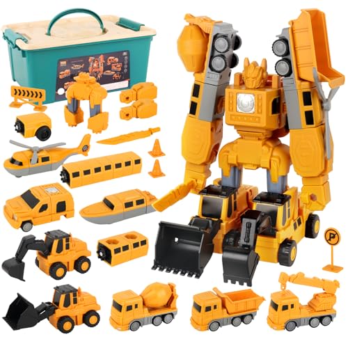 DAJASD Magnetische Bauwelt Fahrzeuge, 35PCS Magnetische Transformers Spielzeug für Kinder, DIY Magnetische Bausteine mit Aufbewahrungsbox, Magnetischer Verformung Roboter Spielzeug für ab 3 Jahren von DAJASD