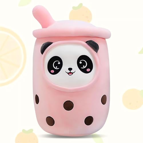 DAJASD Panda Bubble Tea Kuscheltier, Bubble Tea Plüschtier, Teetasse Kissen Kinderspielzeug, Squishmallow klein, Kuscheltiere, Squishmallow Bubble Tea, Boba Kuscheltier für Kinder Erwachsene(Pink) von DAJASD