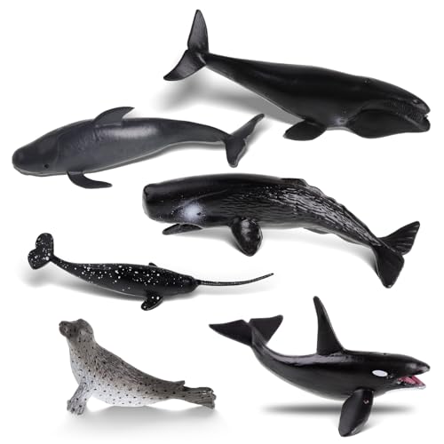 DAJISI 6 Stück Hai, Baby Shark Spielzeug Tiere Spielzeug Kunststoff Meerestiere Figuren Spielfiguren Kinder Hai Deko Tortendekoration für Kinder von DAJISI