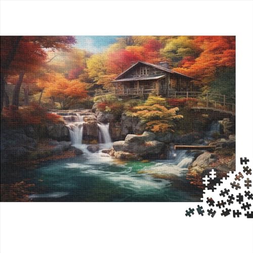 Alpine Serenity 300 Teile Puzzle Spielzeug Geschenk Familien-Puzzlespiel Log Cabin Familienspaß 100% Recycelten Kartons 300pcs (40x28cm) von DAKINCHERRY