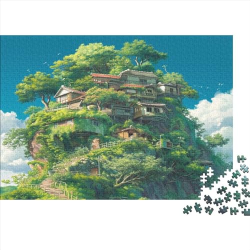 Art Oil Painting 300 Teile Puzzle Puzzle-Geschenk Kinder Lernspiel Tree House Für Erwachsene Und Kinder Impossible Puzzle 300pcs (40x28cm) von DAKINCHERRY