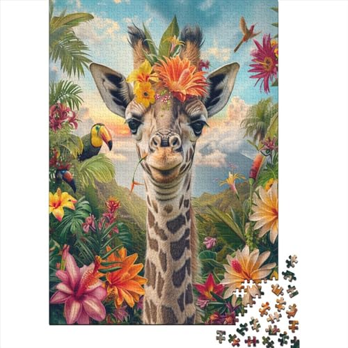 Bunte Giraffe Puzzle 1000 Teile Puzzle Für Erwachsene Und Kinder Ab 14 Jahren,Puzzlespiel Erwachsenen Puzzlespiel Puzzel 1000pcs (75x50cm) von DAKINCHERRY