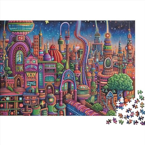 Cityscape 300 Teile Puzzle Puzzle-Geschenk Kinder Lernspiel Colorful Cityscape Für Erwachsenen Ab 14 Jahren Impossible Puzzle 300pcs (40x28cm) von DAKINCHERRY