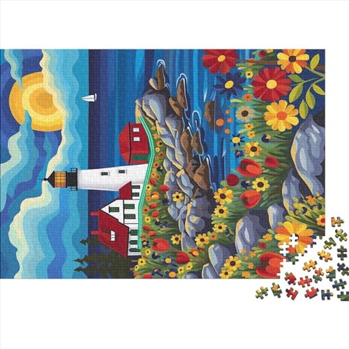 Coastal Lighthouse 1000 Teile Puzzle Puzzle-Geschenk Kinder Lernspiel Seaside Sunset Für Erwachsenen Ab 14 Jahren Impossible Puzzle 1000pcs (75x50cm) von DAKINCHERRY