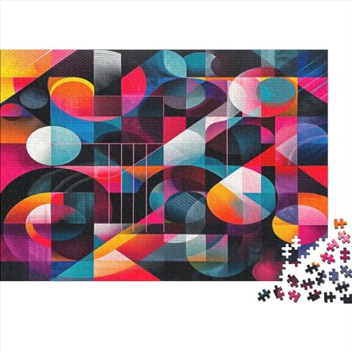 Cool Gradient 500 Teile Puzzle Puzzle-Geschenk Kinder Lernspiel Psychedelic Color Art Für Erwachsenen Ab 14 Jahren Impossible Puzzle 500pcs (52x38cm) von DAKINCHERRY