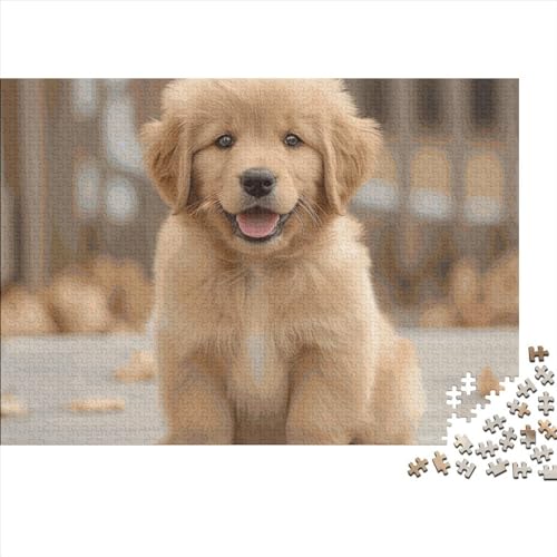 Cute Dog 300 Teile Puzzle Spielzeug Geschenk Kinder Lernspiel Golden Retriever Für Erwachsenen Ab 14 Jahren 100% Recycelten Kartons 300pcs (40x28cm) von DAKINCHERRY