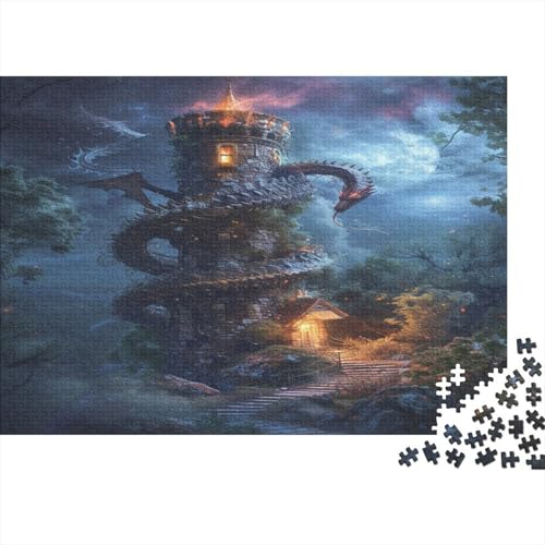 Drache Puzzle 1000 Teile Puzzles Für Erwachsene Lernspiel Herausforderungsspielzeug 1000-teilige Puzzlespiel Für Erwachsene Kinder Puzzel 1000pcs (75x50cm) von DAKINCHERRY