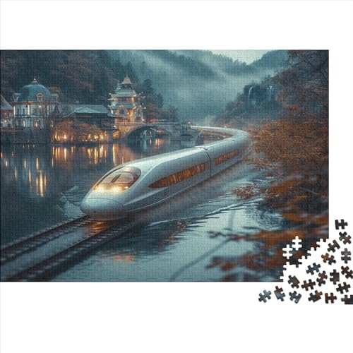 Dream Train 300 Teile Puzzle Premium Quality Puzzle Kinder Lernspiel Steam Train Familienspaß Impossible Puzzle 300pcs (40x28cm) von DAKINCHERRY