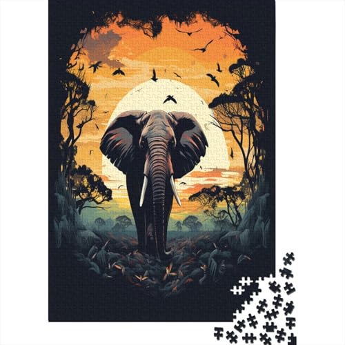 Elefant 1000 Stück Puzzles Für Erwachsene Teenager Stress Abbauen Familien-Puzzlespiel 1000-teiliges Puzzle Kinder Lernspiel Spielzeug Geschenk Puzzel 1000pcs (75x50cm) von DAKINCHERRY