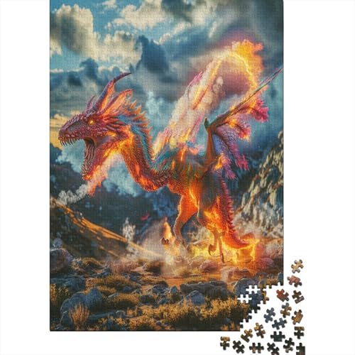 Flamme Pterosaurierier.kgm 1000 Stück Puzzles Für Erwachsene Teenager Stress Abbauen Familien-Puzzlespiel Mit Poster in 1000-teiliges Puzzle Kinder Lernspiel Spielzeug Puzzel 1000pcs (75x50cm) von DAKINCHERRY