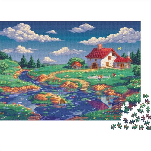 Flowers and A Cabin 300 Teile Puzzle Puzzle Für Erwachsene Kinder Lernspiel Secret Garden Für Erwachsene Und Kinder Impossible Puzzle 300pcs (40x28cm) von DAKINCHERRY