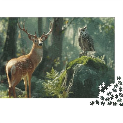 Forest Animals 500 Teile Puzzle Puzzle-Geschenk Geschicklichkeitsspiel Forest Animal Park Für Erwachsenen Ab 14 Jahren Impossible Puzzle 500pcs (52x38cm) von DAKINCHERRY