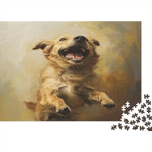 Golden Retriever 1000 Stück Puzzles Für Erwachsene Teenager Stress Abbauen Familien-Puzzlespiel 1000-teiliges Puzzle Kinder Lernspiel Spielzeug Geschenk Puzzel 1000pcs (75x50cm) von DAKINCHERRY