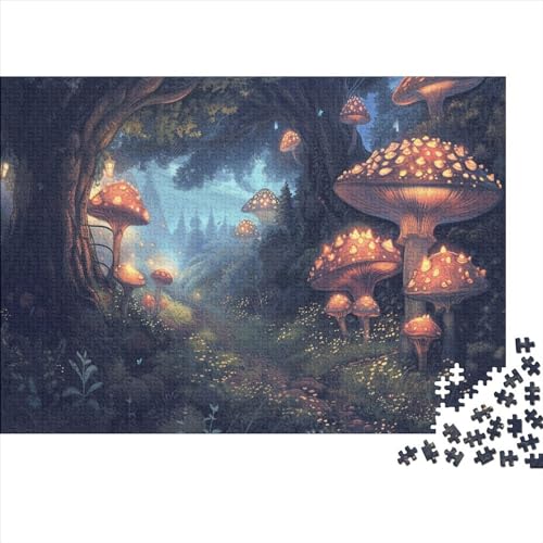 Magic Forest 300 Teile Puzzle Puzzle-Geschenk Familien-Puzzlespiel Mushroom Hut Familienspaß 100% Recycelten Kartons 300pcs (40x28cm) von DAKINCHERRY