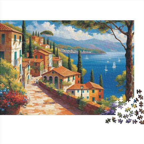 Nature Mountain 300 Teile Puzzle Premium Quality Puzzle Kinder Lernspiel Seaside Town Für Erwachsenen Ab 14 Jahren Impossible Puzzle 300pcs (40x28cm) von DAKINCHERRY