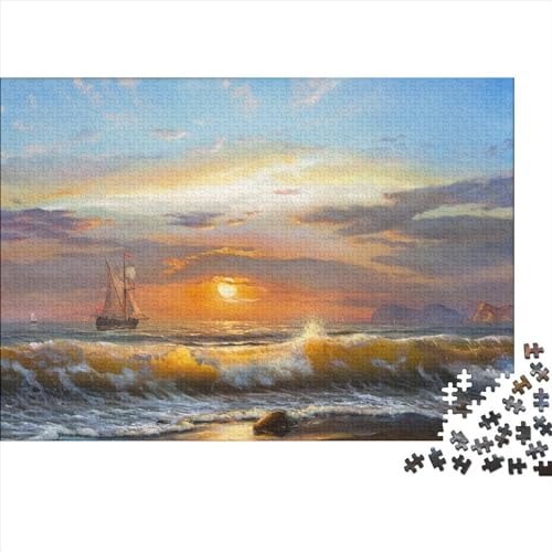 Ocean Sailboat 300 Teile Puzzle Spielzeug Geschenk Familien-Puzzlespiel Sea and Ship Für Erwachsenen Ab 14 Jahren Impossible Puzzle 300pcs (40x28cm) von DAKINCHERRY