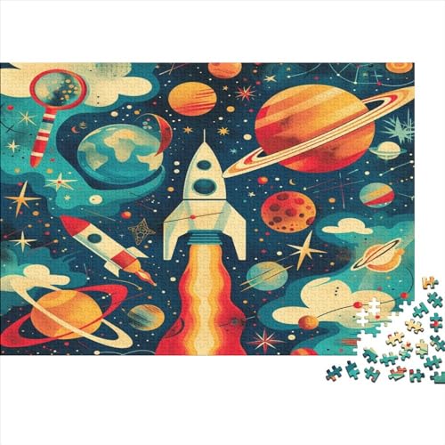 Outer Space 1000 Teile Puzzle Premium Quality Puzzle Geschicklichkeitsspiel Spaceship Familienspaß 100% Recycelten Kartons 1000pcs (75x50cm) von DAKINCHERRY