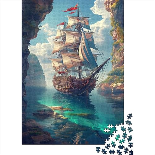 Segelboot Puzzle 1000 Teile Puzzles Für Erwachsene Lernspiel Herausforderungsspielzeug 1000-teilige Puzzlespiel Für Erwachsene Kinder Puzzel 1000pcs (75x50cm) von DAKINCHERRY