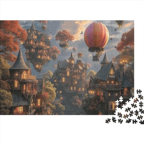 Sky City 300 Teile Puzzle Premium Quality Puzzle Familien-Puzzlespiel Airborne Fortress Für Erwachsene Und Kinder Impossible Puzzle 300pcs (40x28cm) von DAKINCHERRY