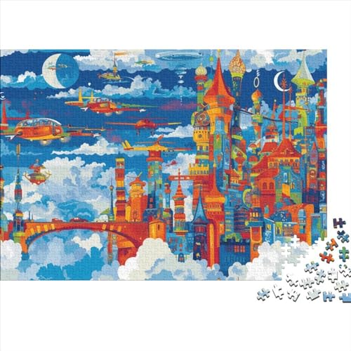 Sky City 300 Teile Puzzle Spielzeug Geschenk Kinder Lernspiel Magic Castle Für Erwachsenen Ab 14 Jahren Impossible Puzzle 300pcs (40x28cm) von DAKINCHERRY