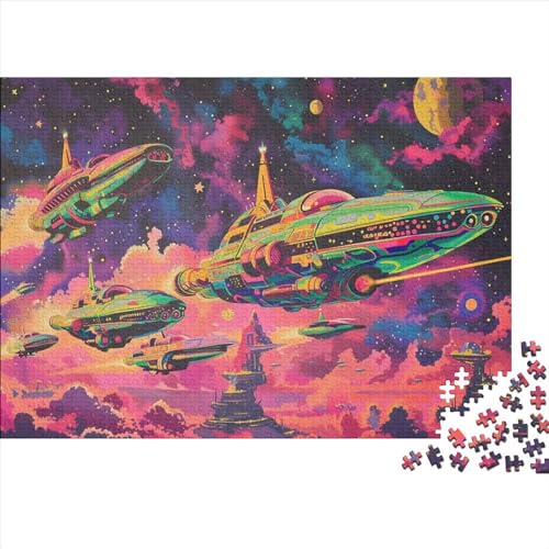 Spaceships 300 Teile Puzzle Puzzle-Geschenk Kinder Lernspiel Interplanetary Flight Für Erwachsenen Ab 14 Jahren 100% Recycelten Kartons 300pcs (40x28cm) von DAKINCHERRY