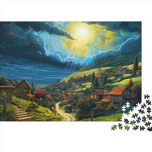 Villages 300 Teile Puzzle Puzzle Für Erwachsene Geschicklichkeitsspiel Beautiful Village Familienspaß Impossible Puzzle 300pcs (40x28cm) von DAKINCHERRY