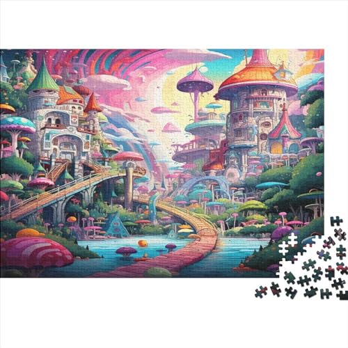 Wonderland 500 Teile Puzzle Premium Quality Puzzle Familien-Puzzlespiel Fairy Tale Castle Für Erwachsene Und Kinder Impossible Puzzle 500pcs (52x38cm) von DAKINCHERRY