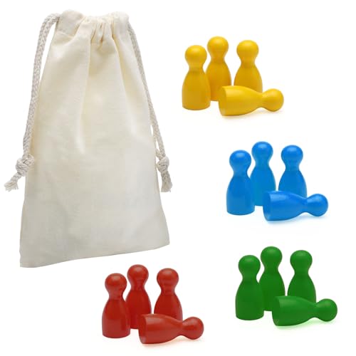 Spielfiguren aus Holz für Brettspiele 160 Stück Halmakegel und 16 Stück Würfel aus Holz Bunte Spielfiguren mit 1 Beutel Halmakegel 25x12 aus Holz Set Spielfiguren für Brettspiele von DAKLUNAR