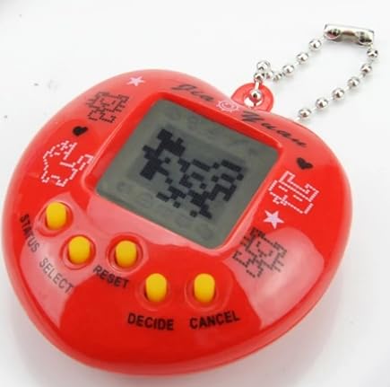 DALOCA Virtuelles Tier geeignet für Tamagotchi Tamagoci interaktives virtuelles Tier langes Leben, Batterie enthalten, männliche und weibliche Färbung Rot von DALOCA