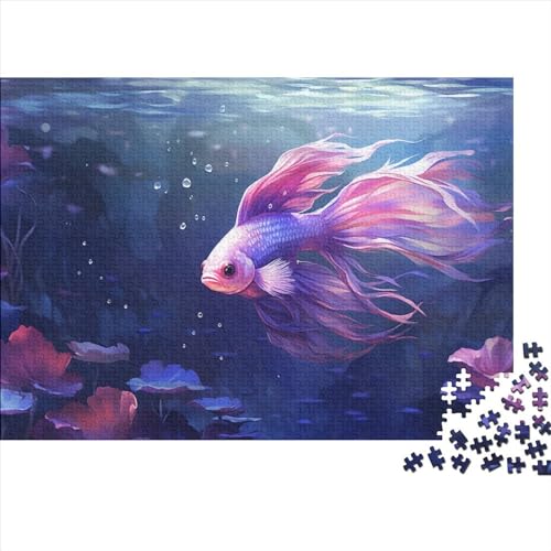 Alon.h_Purple_Betta_Fish_in_a_Pond_Anime_Art_-AR_32_0242347a-8726-452c-add3-596a7de98905 300 Teile Puzzle Erwachsene Puzzel Impossible Puzzle Geschicklichkeits Spiel Wohnkultur Einzigartiges Gesche von DALWI