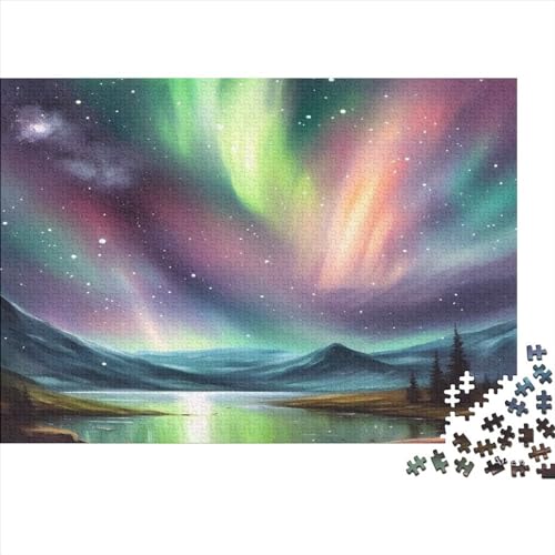 Aurora 1000 Teile Puzzles unmögliche Puzzles bunte Aurora Puzzles für Erwachsene, Holzpuzzle, Geschicklichkeitsspiel für die ganze Familie, einzigartiges Geschenk, klassische Puzzles, 1000 Stück (75 x von DALWI