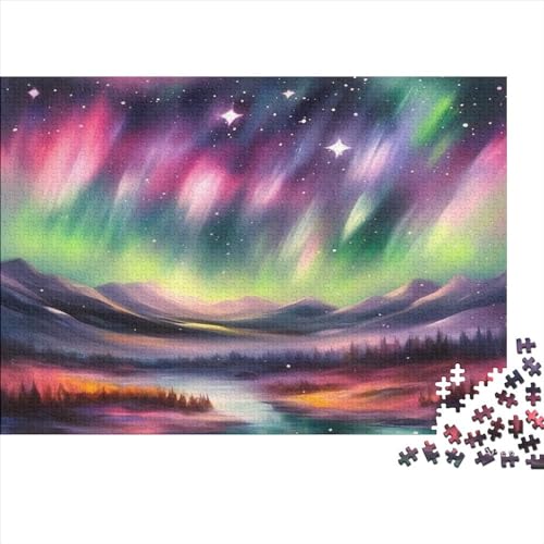 Aurora Puzzle, 500 Teile, unmögliches Puzzle, bunt, Aurora, für Erwachsene, Holzpuzzle, Geschicklichkeitsspiel für die ganze Familie, moderne Dekoration, klassische Puzzles, 500 Stück (52 x 38 cm) von DALWI